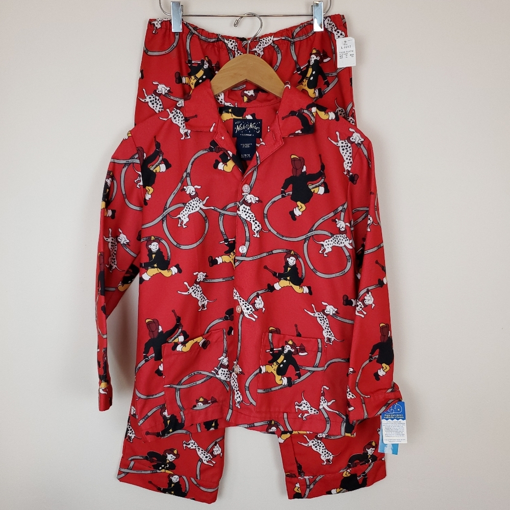 Vintage Nick & Nora Kid's False Alarm Flame Resistant Pajama Set NWT